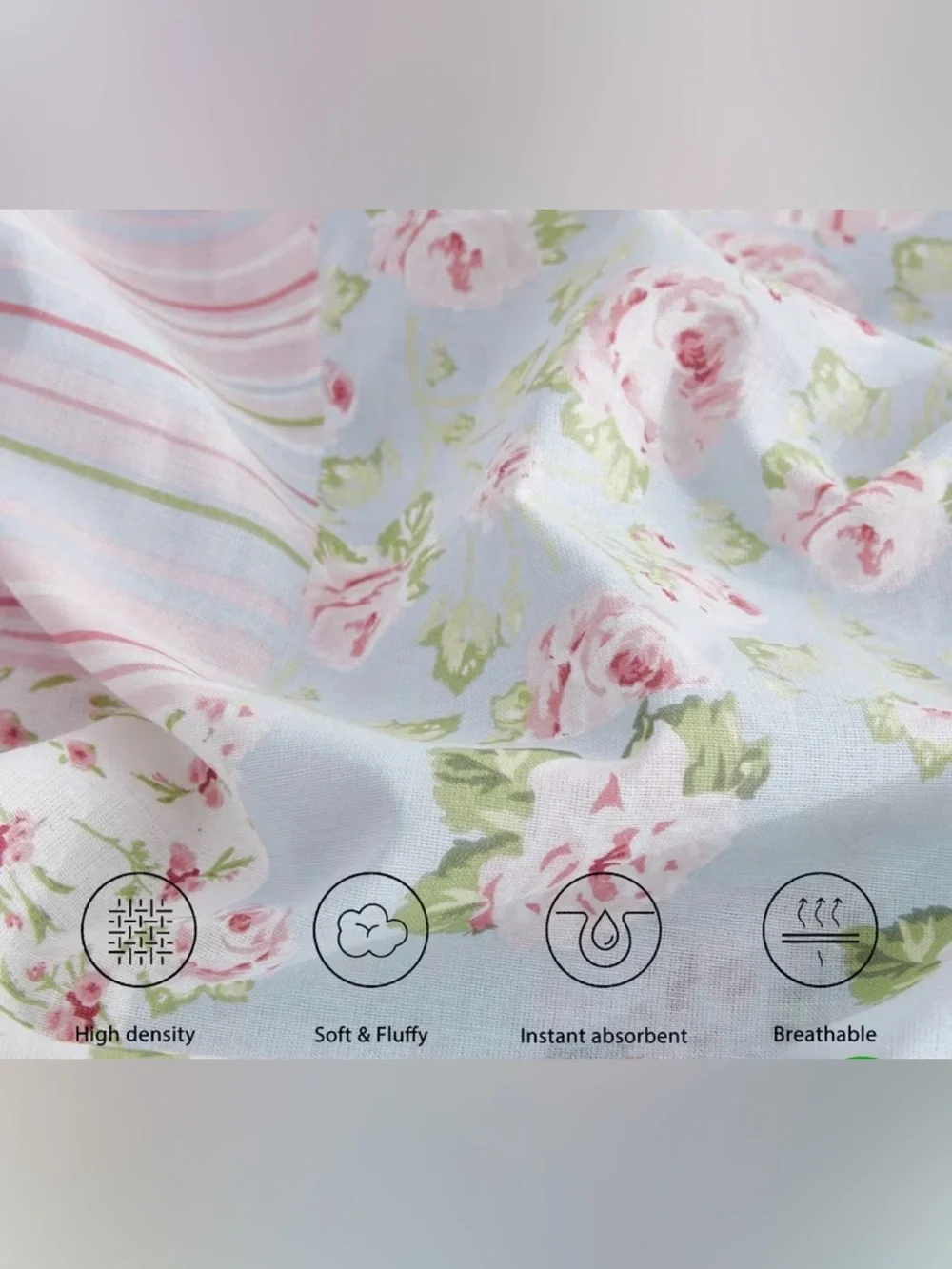 New 3pc Twin Shabby Chic Holly 3/4 Printed Floral Patchwork Cotton Sheet Set